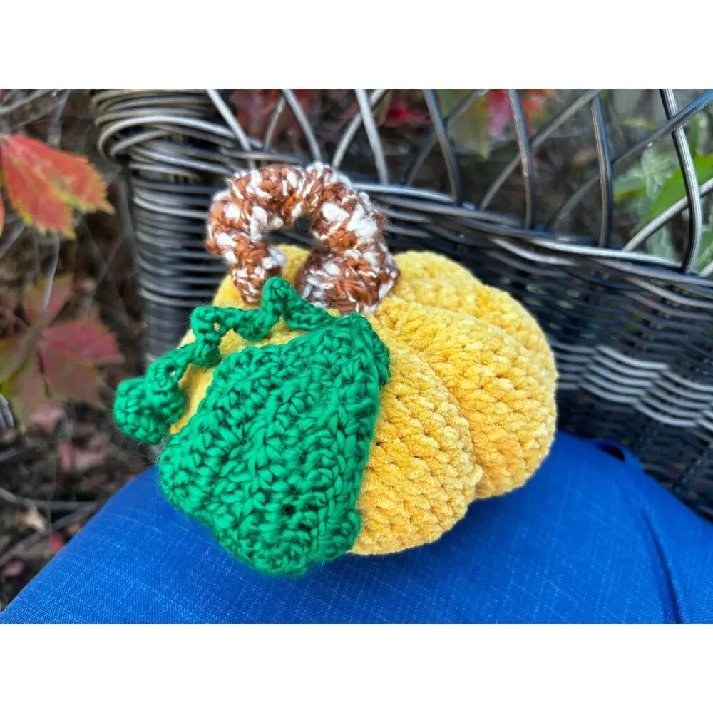 Set of 3 Handmade Pumpkin Plushie Throw Pillows, Cottagecore, Cozy Fall Accents